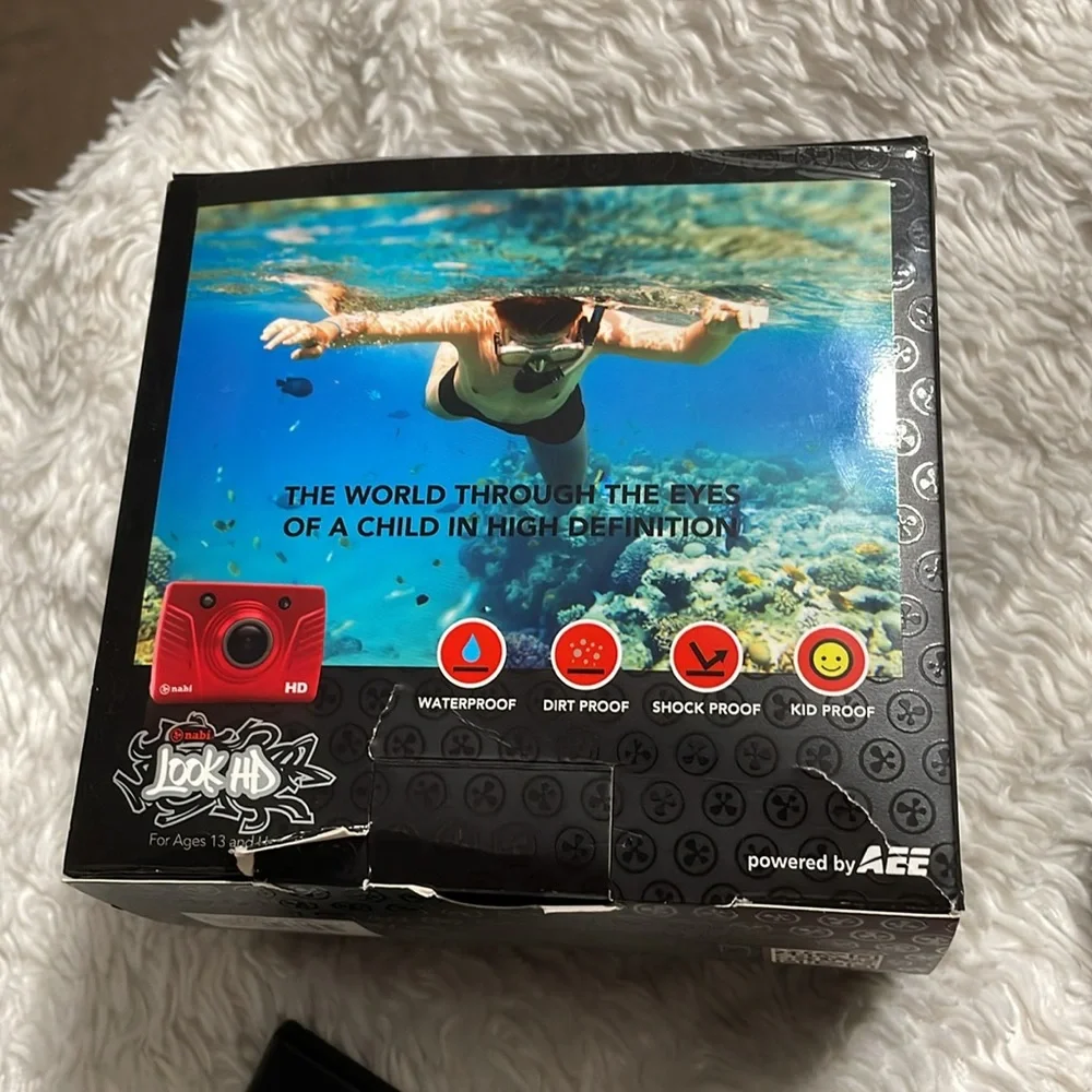 New Nabi Look HD Sport Camera NIB Underwater Action 1080P Wide Angle Lens Ewmote